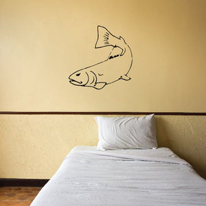 Trout fish wall decal, vinyl outline design