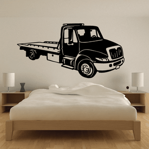 Black truck wall decal vinyl, side view pickup graphic