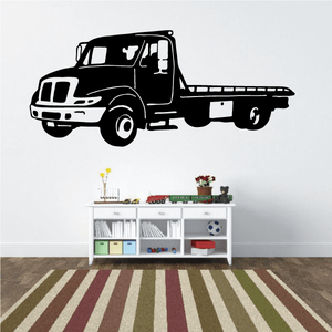 Truck wall decal vinyl sticker, black outline flatbed pickup silhouette