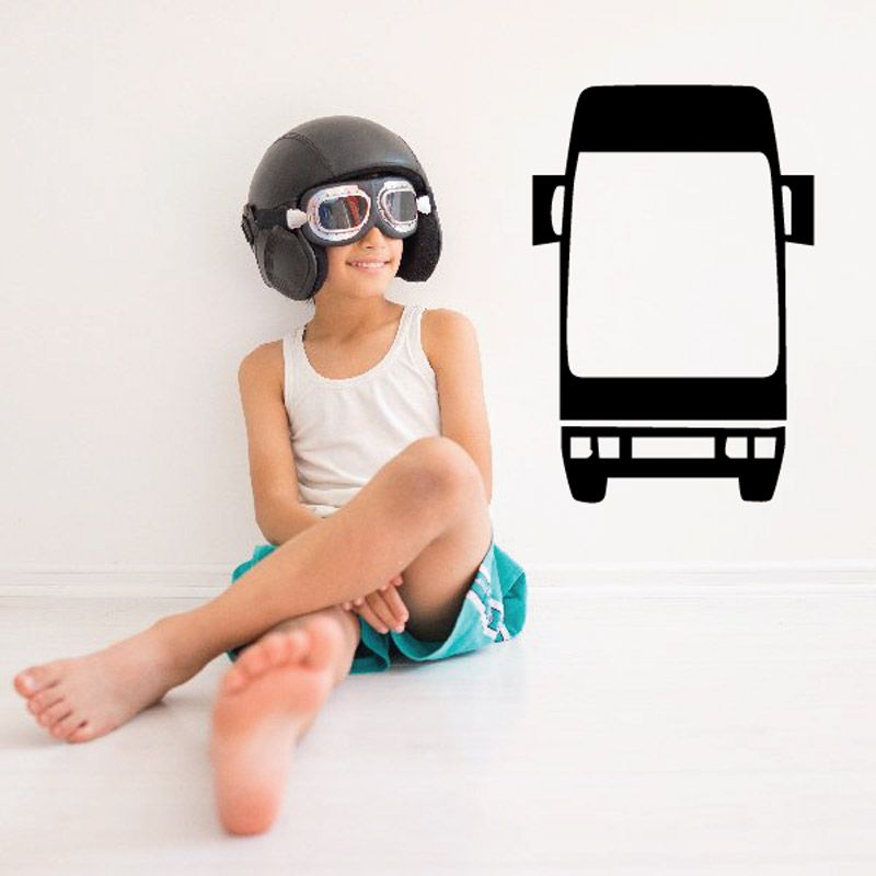 Vinyl truck wall decal with simple black truck icon