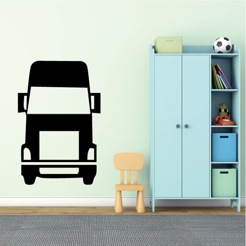 Truck wall decal vinyl with black truck silhouette
