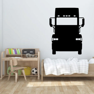 Black truck wall decal vinyl with front cab and headlights