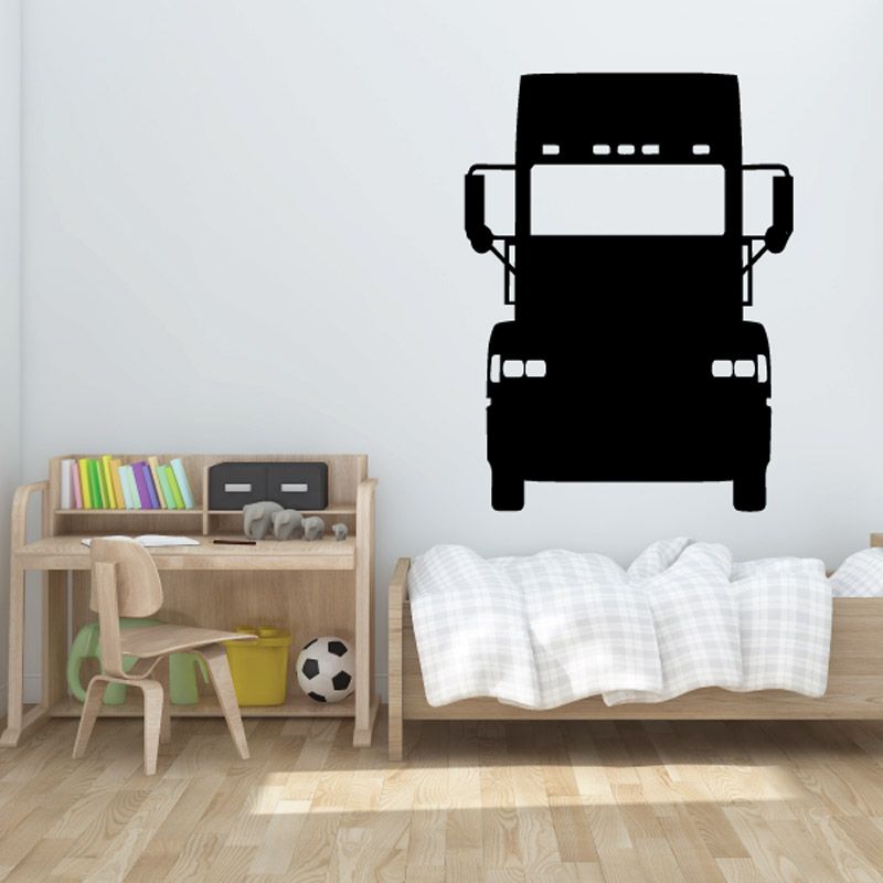 Black truck wall decal vinyl with front cab and headlights