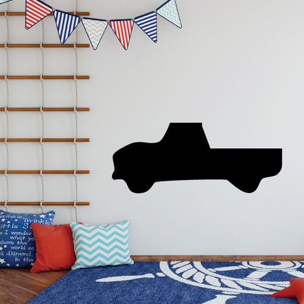 Black truck silhouette wall decal, vinyl car-style decal for walls
