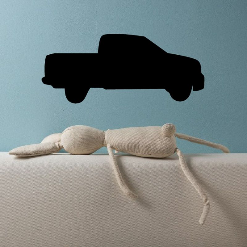 Truck wall decal vinyl sticker, black truck silhouette on wall
