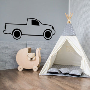 Truck wall decal with black vinyl silhouette of a pickup truck