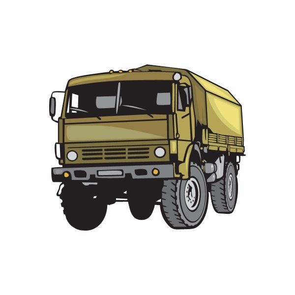 Yellow vintage truck die-cut vinyl wall decal sticker