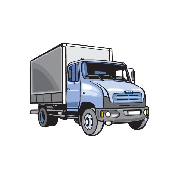 Die-cut vinyl truck decal sticker: light blue box truck