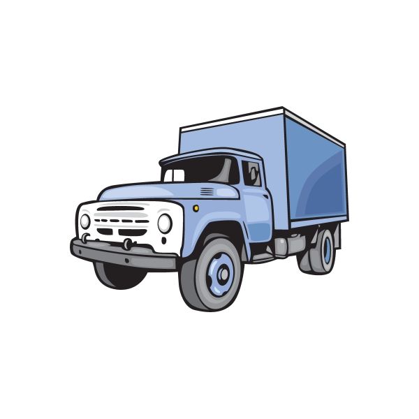 Truck wall decal vinyl sticker with a blue delivery truck illustration