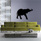 Black trumpeting elephant wall decal with raised trunk silhouette
