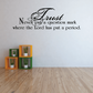 Wall decal with black cursive 'Trust' and quote typography
