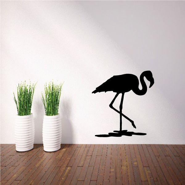 Image of Tucked Head Flamingo Decal