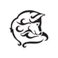 Tundra Wolf grooming decal with black and white wolf head