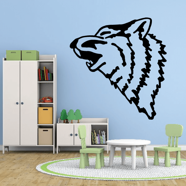 Image of Tundra Wolf Howling Head Decal