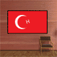 Turkey flag sticker with white crescent and star on red rectangular design