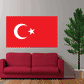 Turkey flag sticker with red background, white crescent and star
