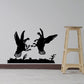 Turkey fighting wall decal with two black silhouettes facing off