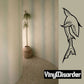 Shark decal in black outline, turning-over pose