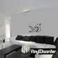 White-tipped shark vinyl decal, black outline with curved fins