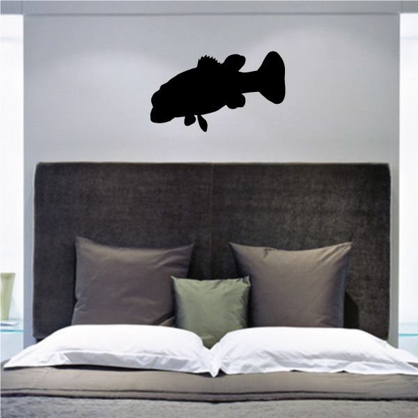 Image of Turning Bass Fish Silhouette Decal