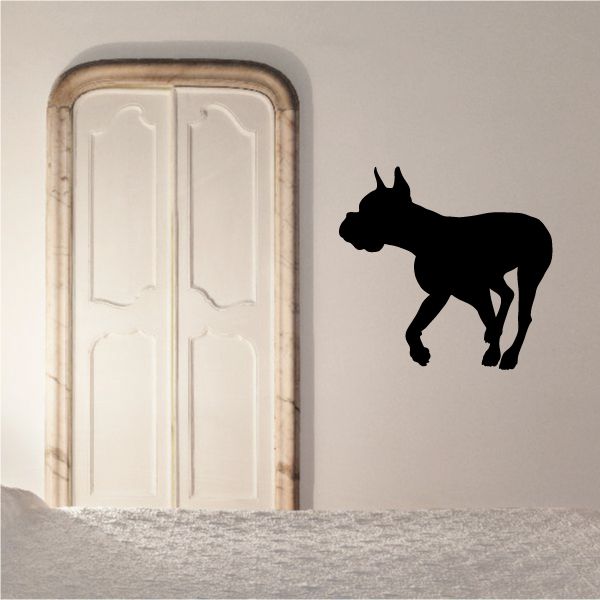 Boxer dog decal silhouette facing right