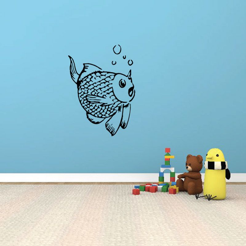 Image of Turning Bubble Goldfish Decal