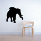 Black turning elephant wall decal silhouette