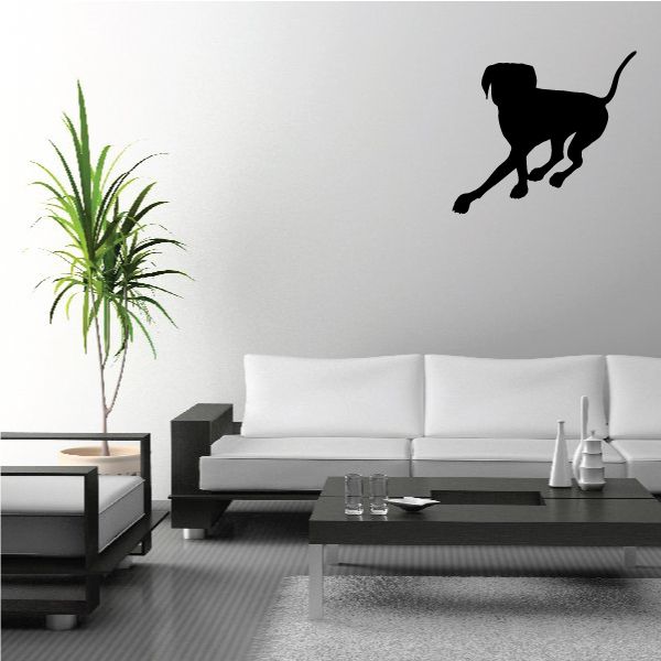Turning Great Dane wall decal, black dog silhouette