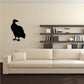 Black vulture wall decal silhouette with head turned right