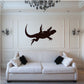 Spread lizard wall decal sticker with dark brown silhouette