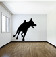 Black wolf silhouette wall decal, turning to the right.
