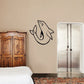 Dolphin swim decal wall sticker with black outline in a turning pose