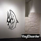 Attack shark wall decal, black stylized design