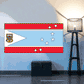 Rectangular Tuvalu flag sticker with blue field, red stripes, stars, and crest