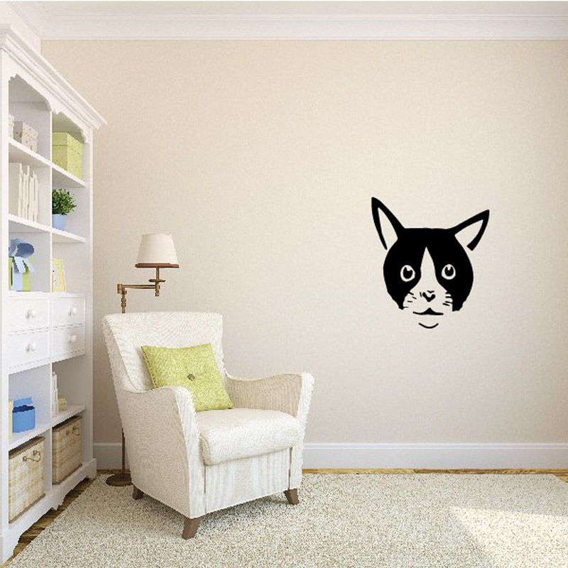 Image of Tuxedo Cat Face Decal