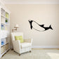 Black dolphin tuxedo decal with white belly silhouette