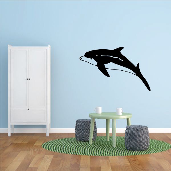 Image of Tuxedo Dolphin Leaping Decal