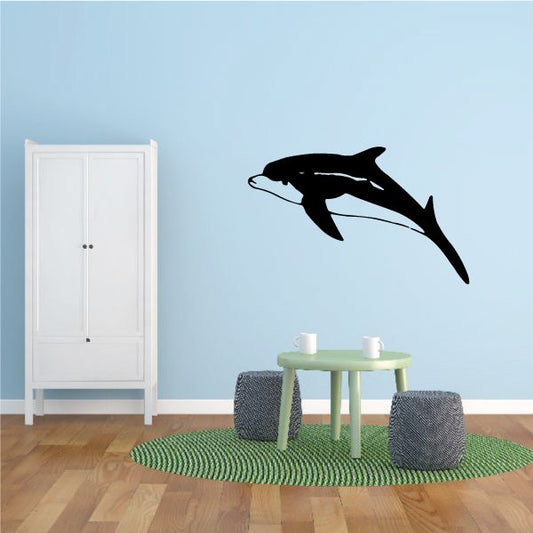 Image of Tuxedo Dolphin Leaping Decal