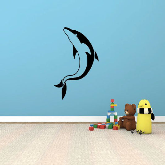 Image of Tuxedo Dolphin Swimming Decal