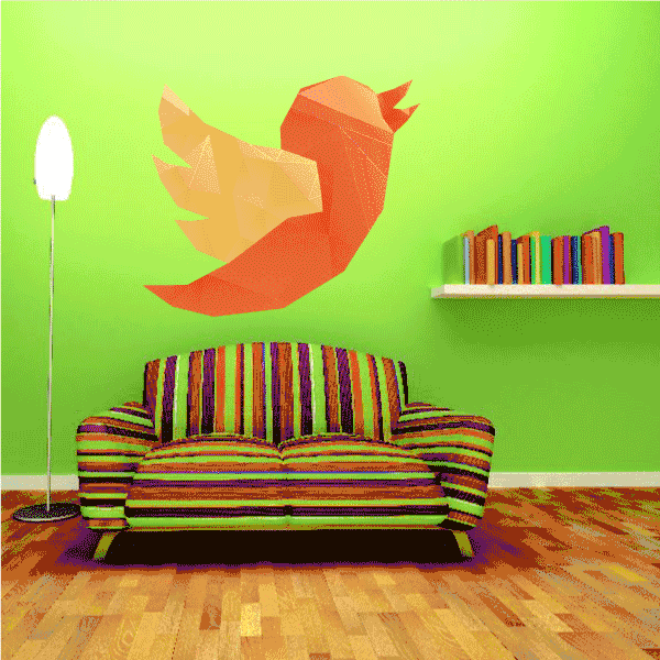 Image of Tweeting Flying Bird Sticker