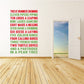 Quote printed wall decal with multicolored Christmas verse text