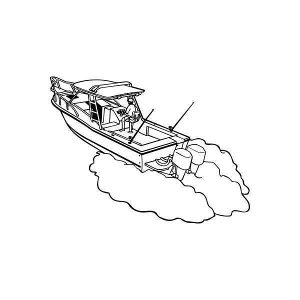 Image of Twin Outboard Motor Fishing Boat Decal