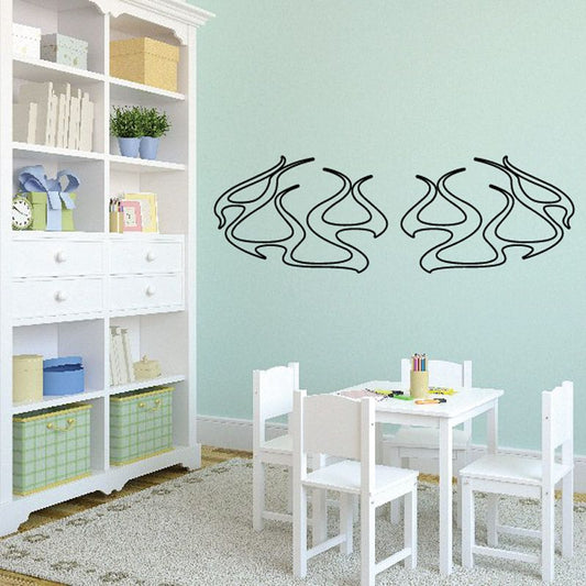 Image of Twin Two 2 Ghost Flames Car Decal - Vinyl Decal - Wall Decal - CF022