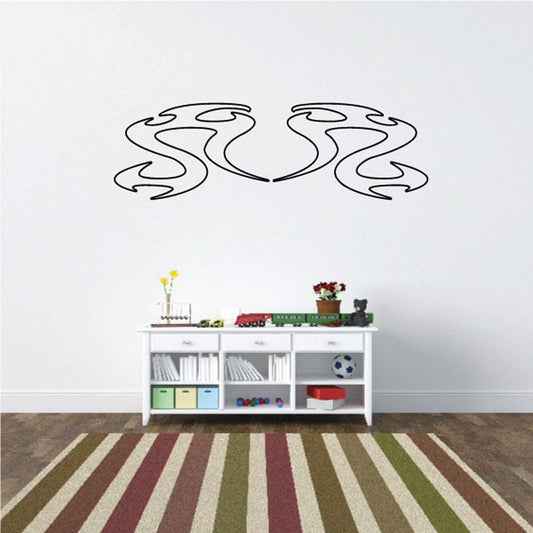 Image of Twin Two 2 Ghost Flames Car Decal - Vinyl Decal - Wall Decal - CF061