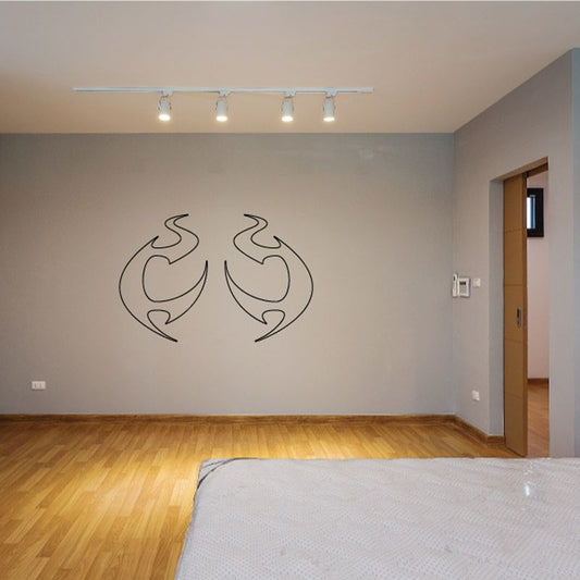 Image of Twin Two 2 Ghost Flames Car Decal - Vinyl Decal - Wall Decal - CF074