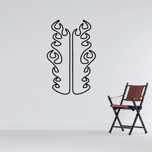 Image of Twin Two 2 Ghost Flames Car Decal - Vinyl Decal - Wall Decal - CF612