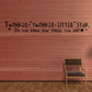 Wall decal with "Twinkle twinkle little star" text and star graphics
