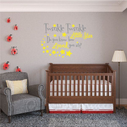 Image of Twinkle Twinkle Little Star Printed Die Cut Wall Decal 