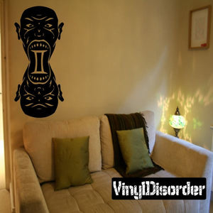 Black stylized mouth face vinyl decal