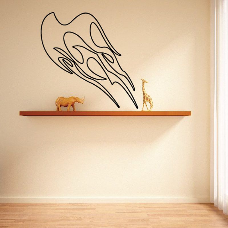 Image of Twisted Fireball Ghost Flames Car Decal - Vinyl Decal - Wall Decal - CF354